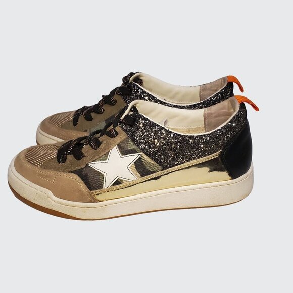 Steve Madden Shoes - Steve Madden Goody Multicolor Camo Black Glitter Sneakers Women's Size 8M